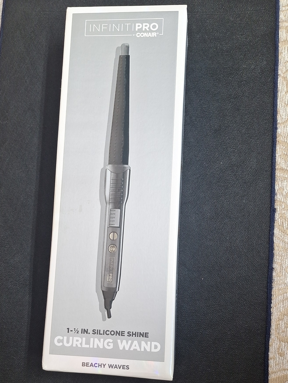 Black 1-1/2" Silicone Shine Curling Wand